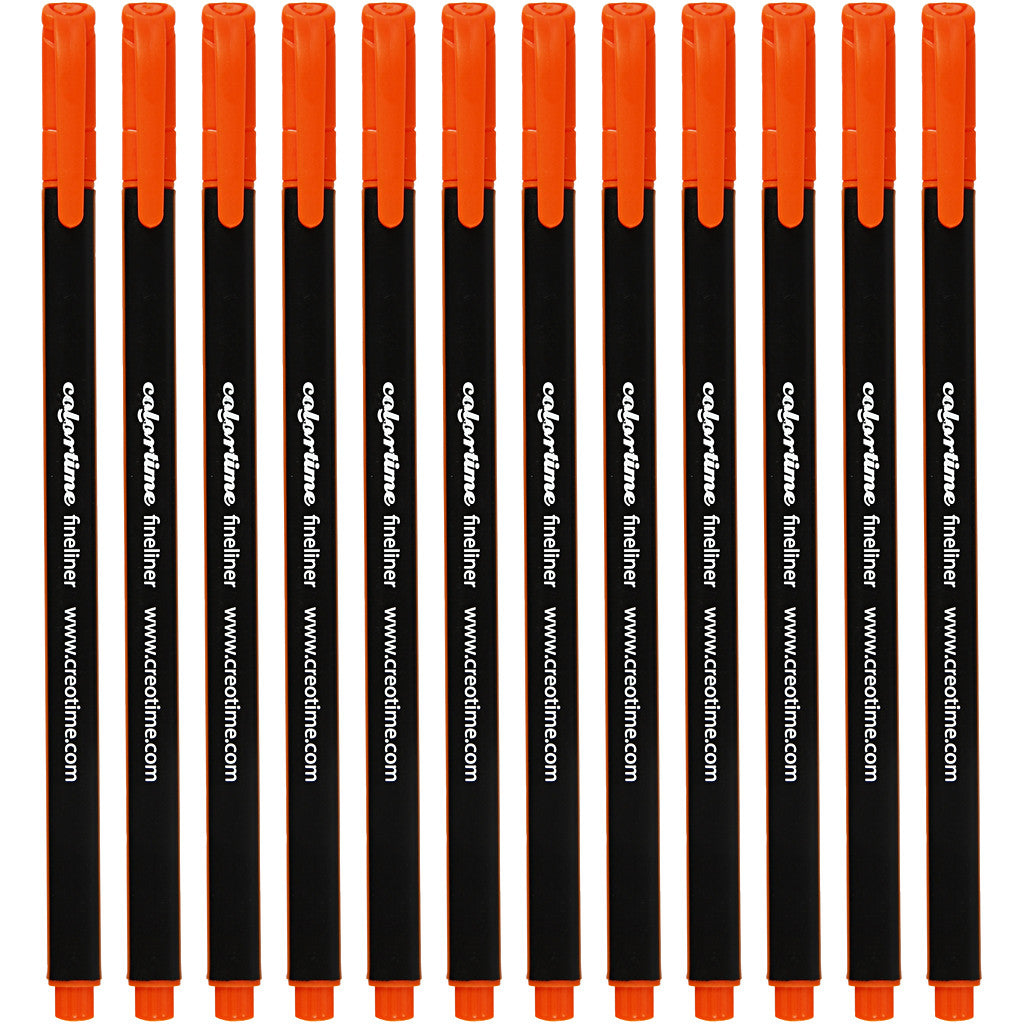 Colortime fineliners, lijndikte 0,6-0,7 mm, oranje, 12 stuk/ 1 doos [HOB-373638]
