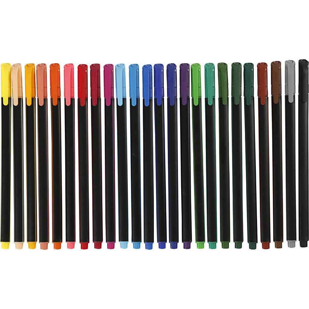 Colortime fineliners, lijndikte 0,6-0,7 mm, diverse kleuren, 24 stuk/ 1 doos [HOB-373649]
