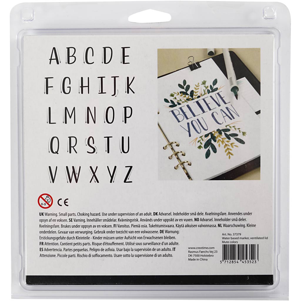 Tekenstiften, lijndikte 1+2-5 mm, pastelkleuren, 12 stuk/ 1 doos [HOB-37379]