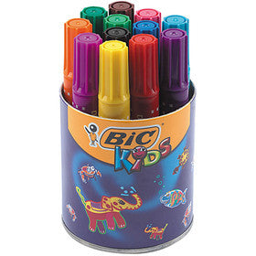 BIC Decoralo Jumbo Markers, lijndikte 4 mm, diverse kleuren, 12 stuk/ 1 Doosje [HOB-37594]
