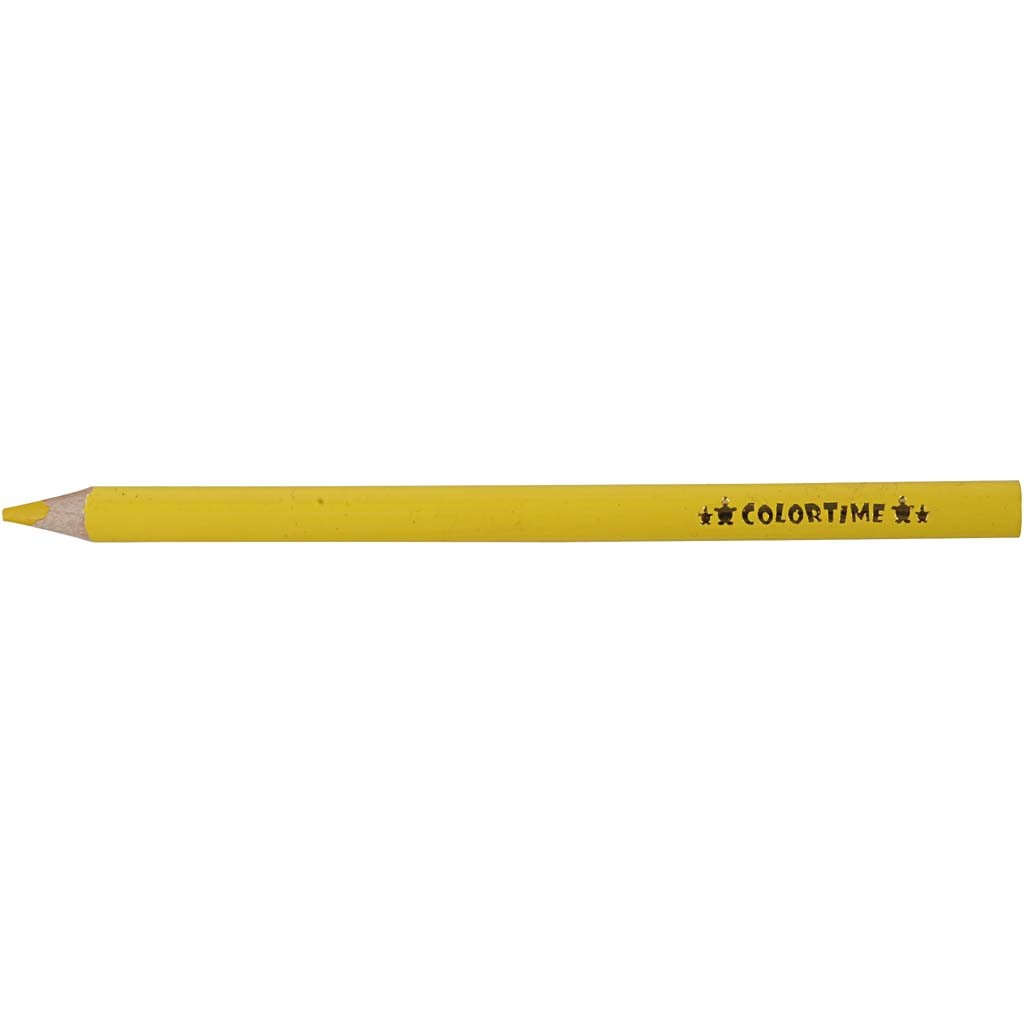 Crayons de Couleur Colortime, L : 17,45 cm, mine 5 mm, JUMBO, jaune, 12 pièces/ 1 Pq. [HOB-38170]