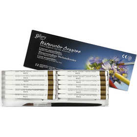 Aquarelkrijt, L: 9,3 cm, dikte 8 mm, wit (301), 12 stuk/ 1 doos [HOB-38288]