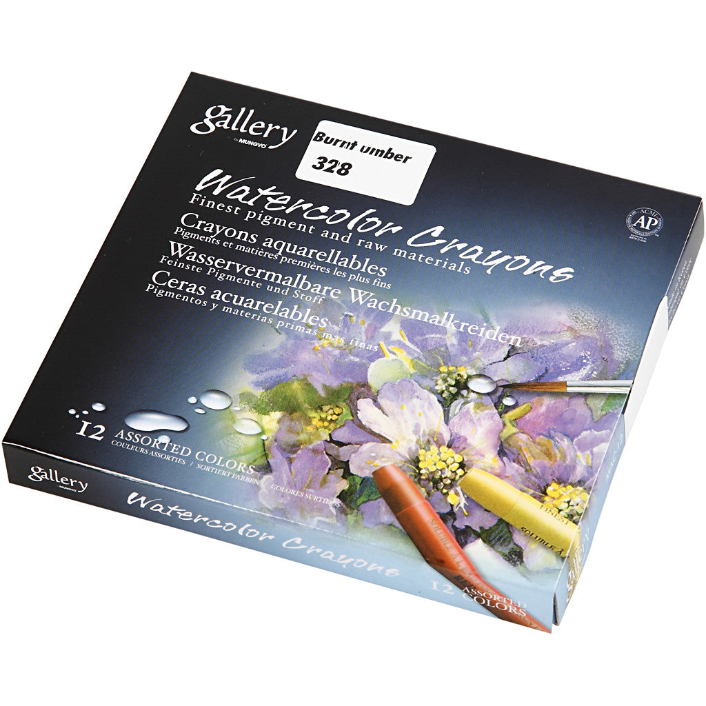 Aquarelkrijt, L: 9,3 cm, oranje, 12 stuk/ 1 doos [HOB-38323]