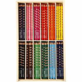 Crayons de couleur Groove Slim, L : 18 cm, mine 3,3 mm, ass. de couleurs, 12x12 pièces/ 1 Pq. [HOB-38508]
