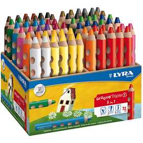 Crayons de Couleur Groove Triple1, L : 12 cm, mine 10 mm, ass. de couleurs, 72 pièces/ 1 Pq. [HOB-38515]