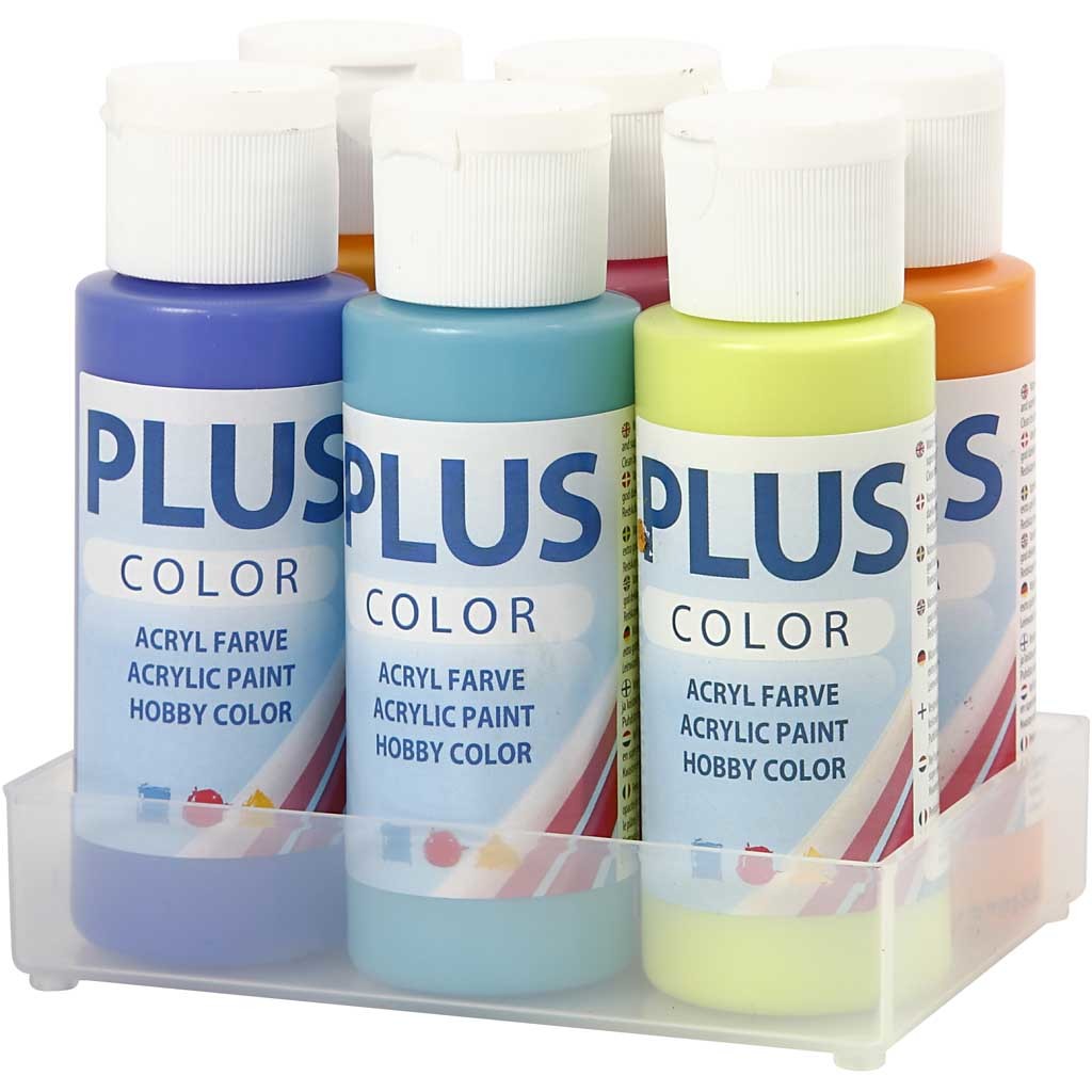 Peinture Acrylique Plus Color, multicolore, 6x60 ml/ 1 Pq. [HOB-39695]