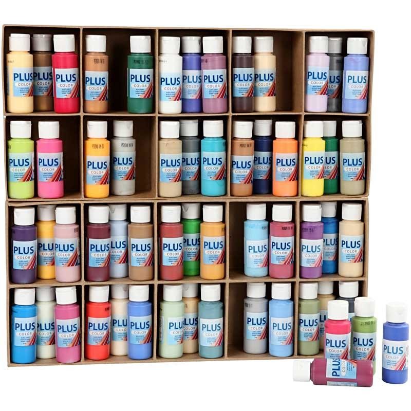 Peinture Acrylique Plus Color, ass. de couleurs, 60x60 ml/ 1 Pq. [HOB-39697]