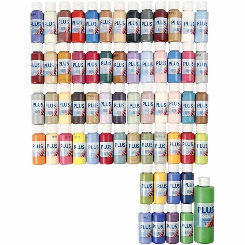 Peinture Acrylique Plus Color, ass. de couleurs, 60x60 ml/ 1 Pq. [HOB-39697]