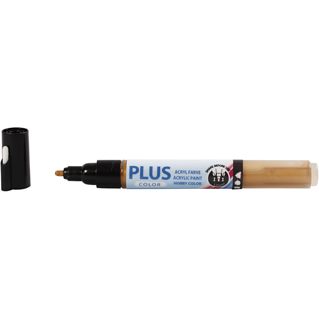 Feutres Plus Color, L : 14,5 cm, trait 1-2 mm, or, 5,5 ml, 1 pièce [HOB-39852]
