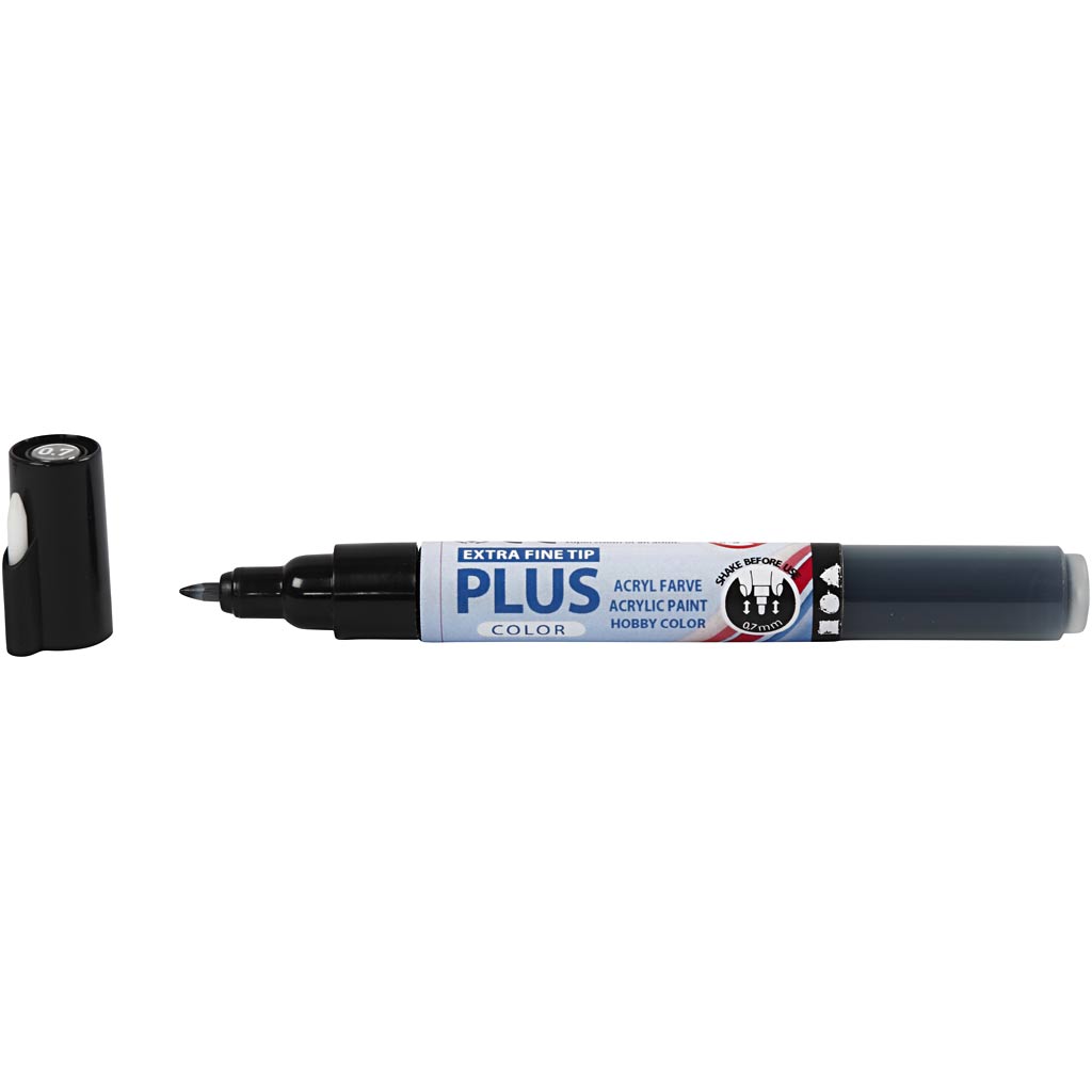 Feutres Plus Color, L : 14,5 cm, trait 0,7 mm, noir, 5,5 ml, 1 pièce [HOB-39942]