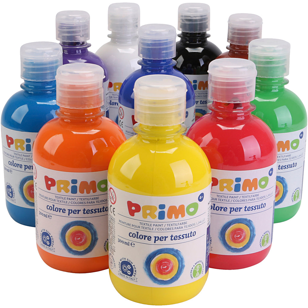 Textile Paint, assorted colours, 10x300 ml