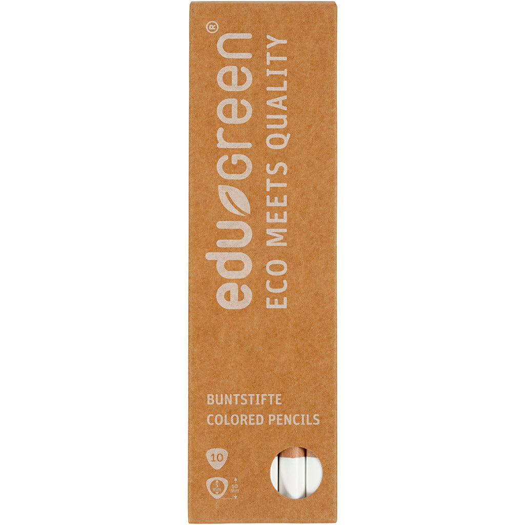 Crayons de Couleur Jumbo Edugreen, mine 5 mm, blanc, 10 pièces/ 1 Pq. [HOB-408201]