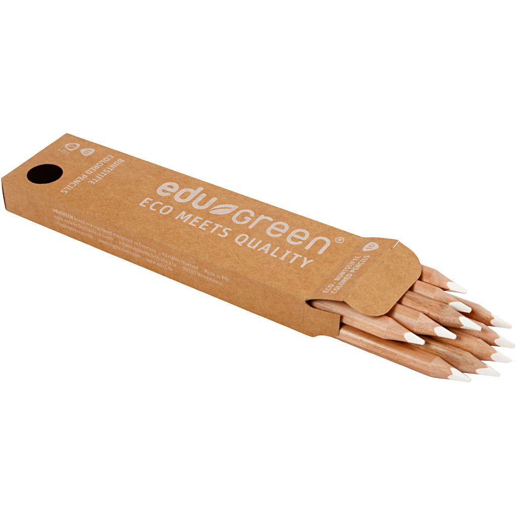Edugreen Jumbo Kleurpotloden, vulling 5 mm, wit, 10 stuk/ 1 doos [HOB-408201]