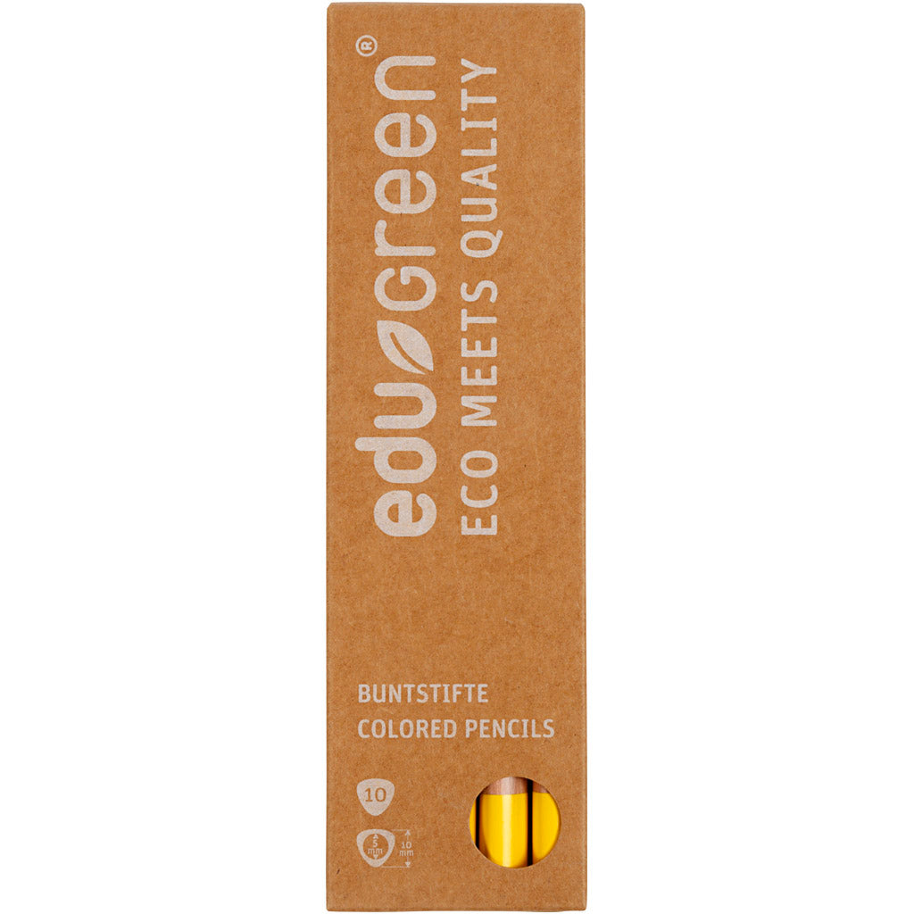 Crayons de Couleur Jumbo Edugreen, mine 5 mm, jaune, 10 pièces/ 1 Pq. [HOB-408214]