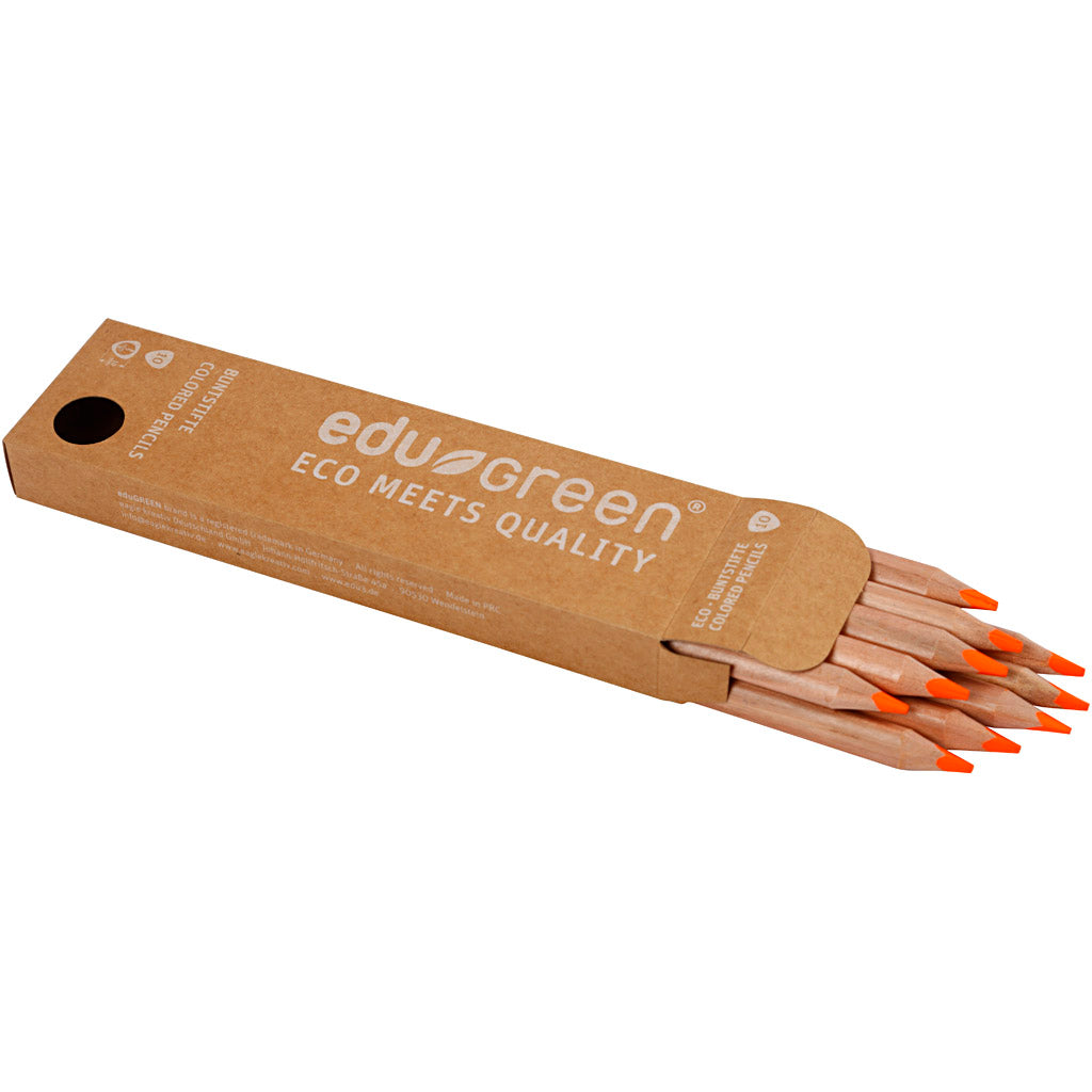 Edugreen Jumbo Kleurpotloden, vulling 5 mm, oranje, 10 stuk/ 1 doos [HOB-408224]