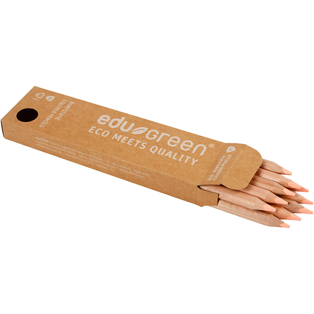Edugreen Jumbo Kleurpotloden, vulling 5 mm, zalm, 10 stuk/ 1 doos [HOB-408229]