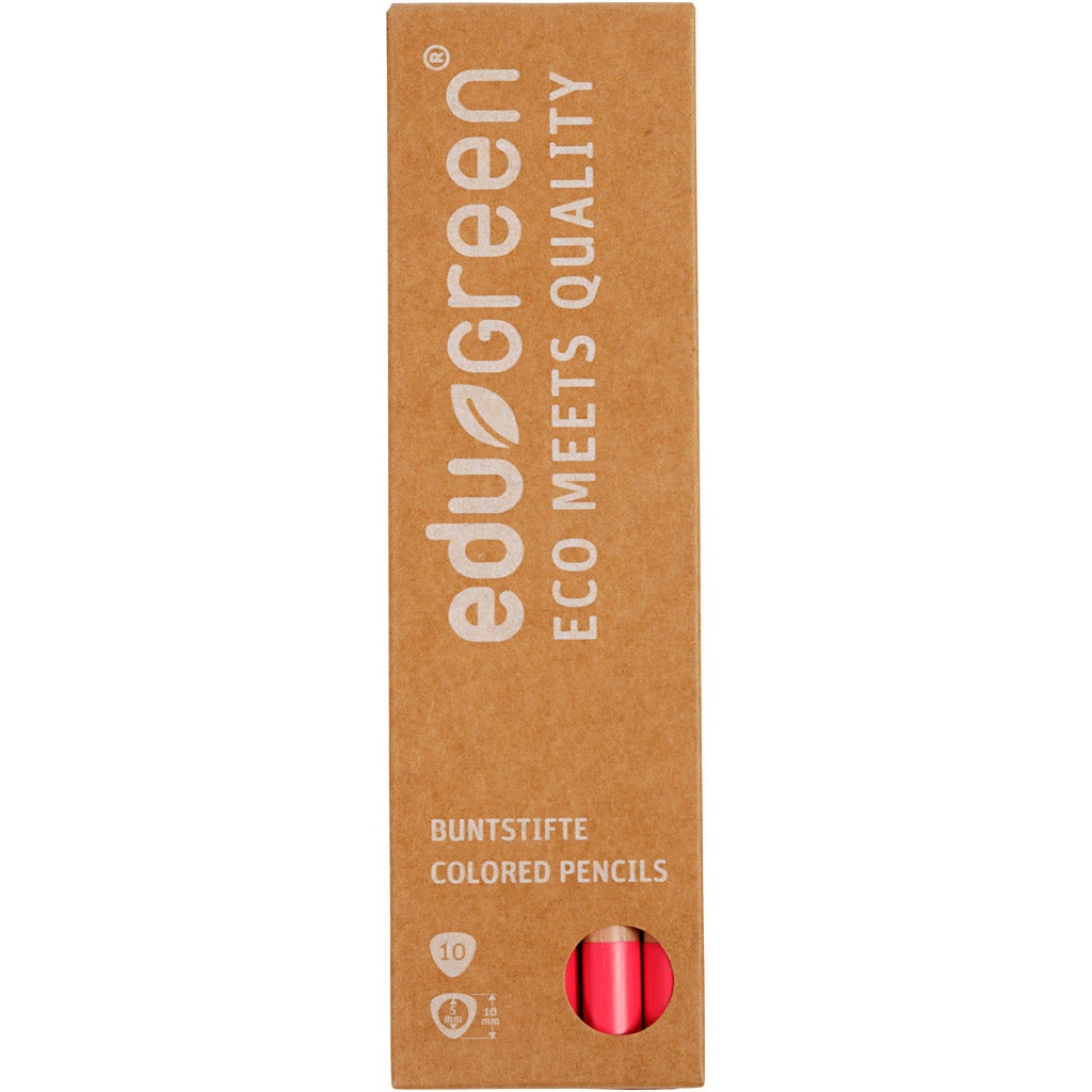 Edugreen Jumbo Kleurpotloden, vulling 5 mm, roze, 10 stuk/ 1 doos [HOB-408240]