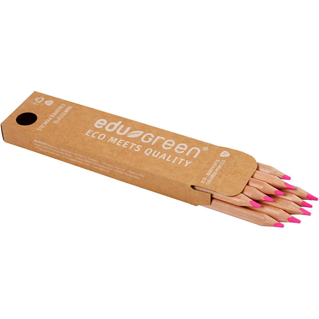 Edugreen Jumbo Kleurpotloden, vulling 5 mm, roze, 10 stuk/ 1 doos [HOB-408240]