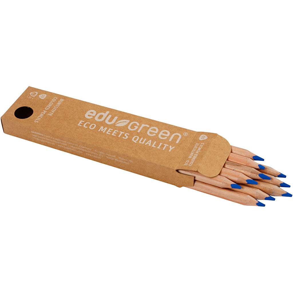 Edugreen Jumbo Kleurpotloden, vulling 5 mm, blauw, 10 stuk/ 1 doos [HOB-408254]
