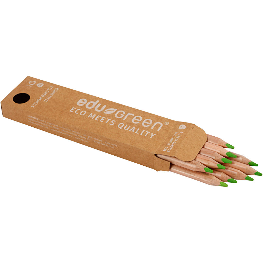 Edugreen Jumbo Kleurpotloden, vulling 5 mm, lichtgroen, 10 stuk/ 1 doos [HOB-408263]