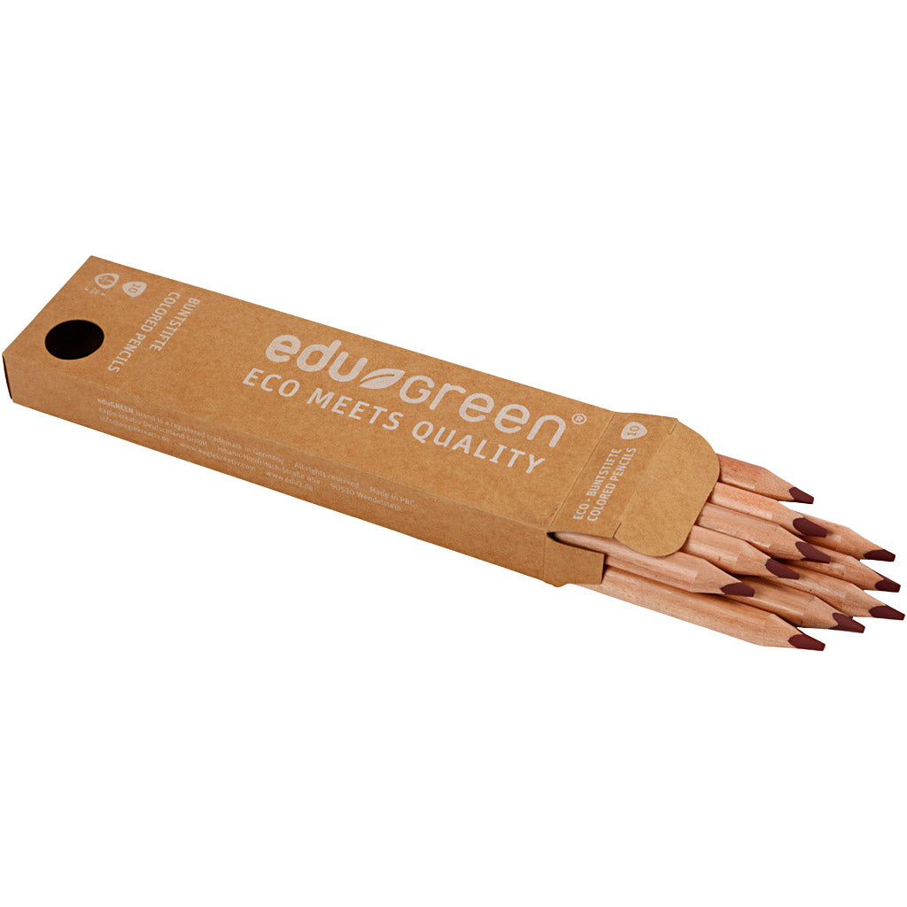 Edugreen Jumbo Kleurpotloden, vulling 5 mm, bruin, 10 stuk/ 1 doos [HOB-408274]