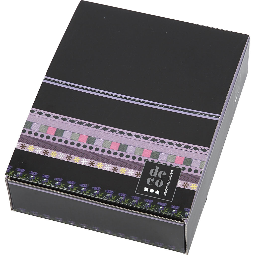 Rubans décoratifs - Assortiment, L : 10 mm, violet, 48x2 m/ 1 Pq. [HOB-41051]