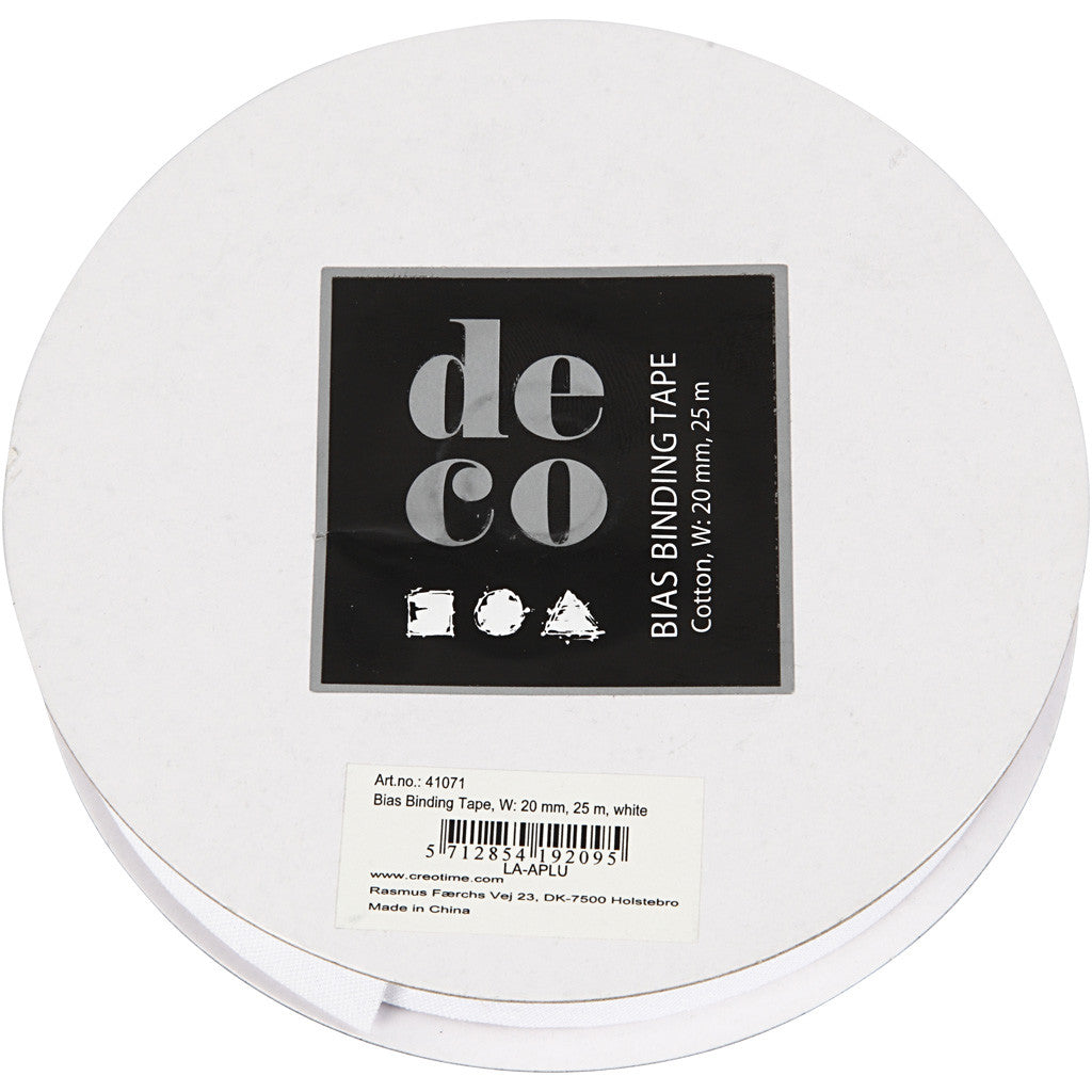 Bias band, B: 20 mm, wit, 25 m/ 1 rol [HOB-41071]