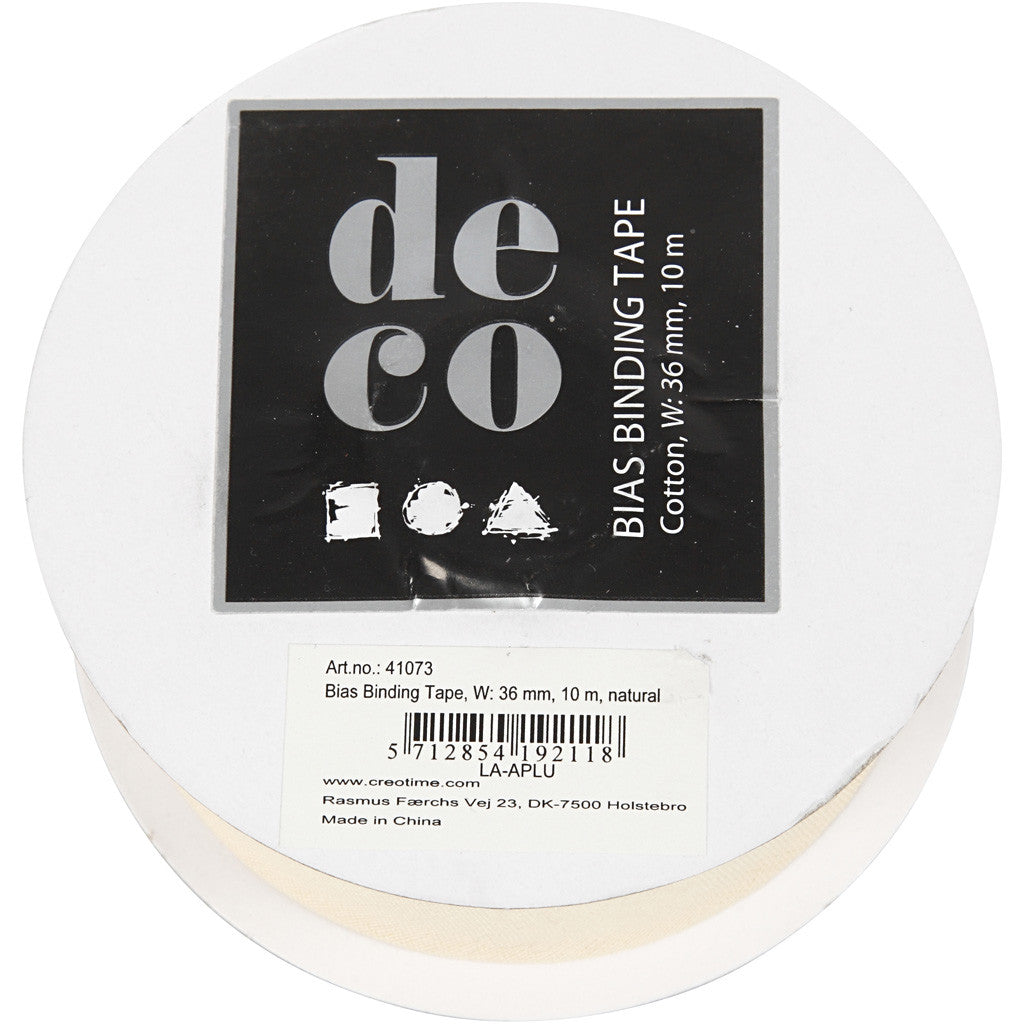 Bias band, B: 36 mm, naturel, 10 m/ 1 rol [HOB-41073]