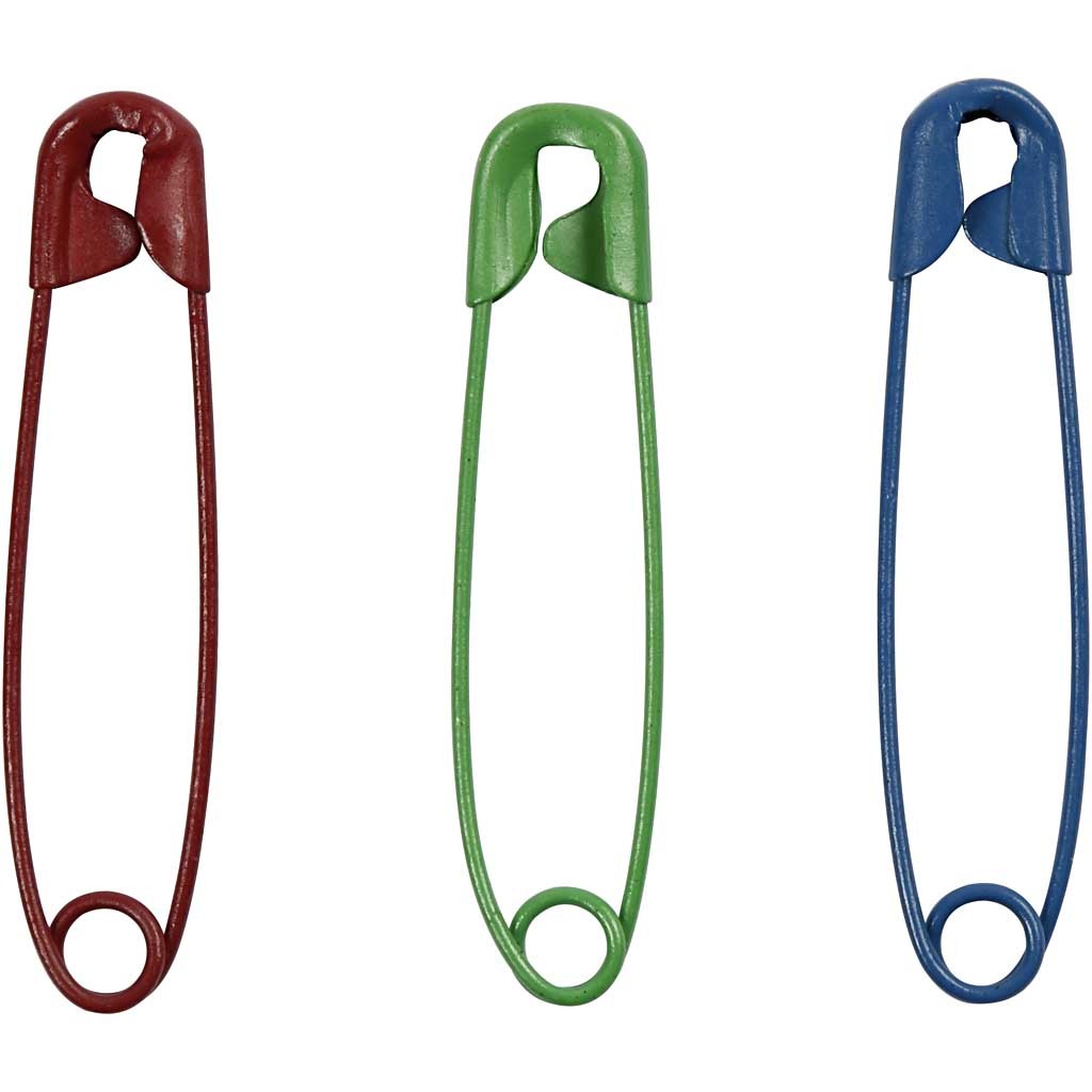 Épingles à nourrice, L : 34 mm, ép. 0,8-1,00 mm, 10x100 pièces/ 1 Pq. [HOB-41100]