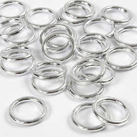 Plastiek ring, afm 15 mm, dikte 2 mm, zilver, 25 stuk/ 1 doos [HOB-41260]