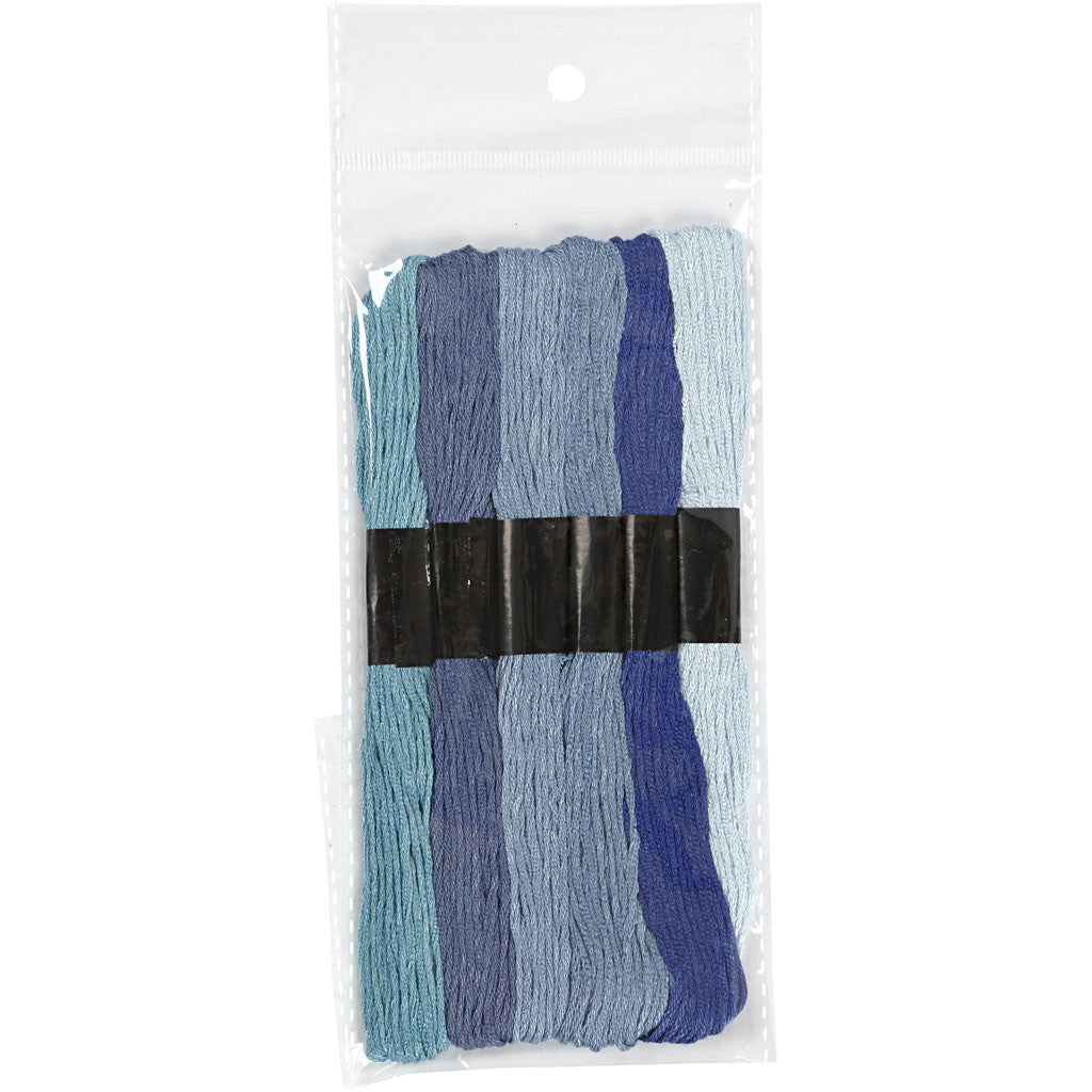Borduurgaren, dikte 1 mm, blauw harmonie, 6 bol/ 1 doos [HOB-412710]