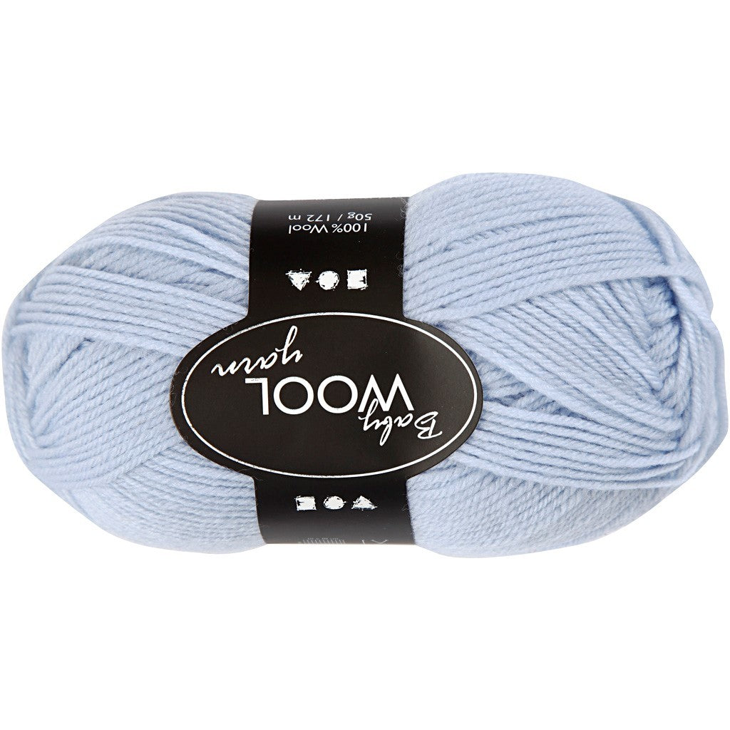 Laine pour Bébé, L : 172 M, bleu clair, 50 gr/ 1 boule [HOB-41345]
