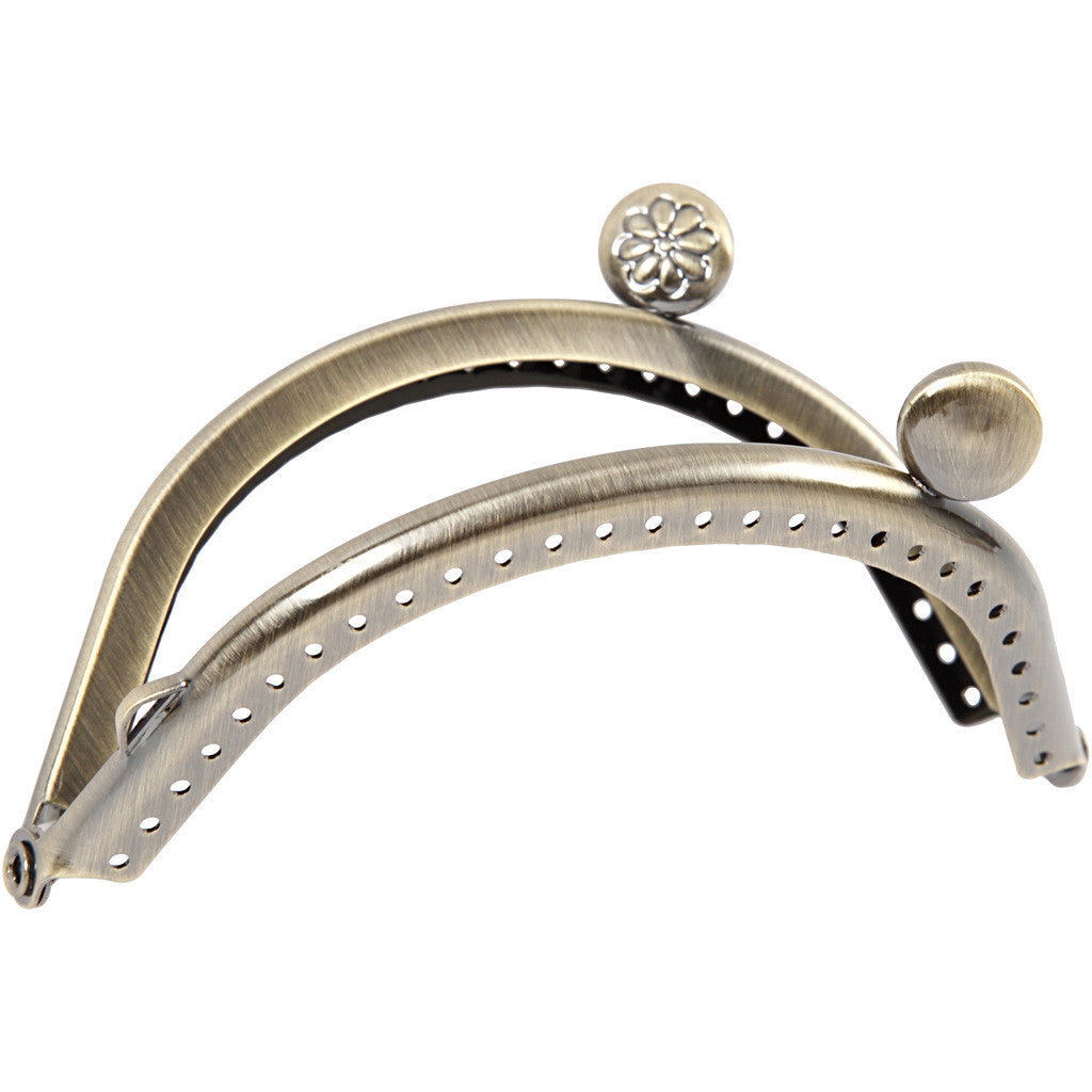 Kit fermoir petit sac, dim. 8 cm, laiton brossé, 1 pièce [HOB-41355]