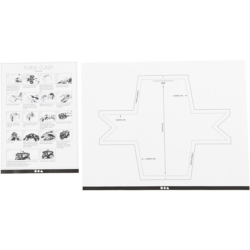 Portemonnee gesp kit, afm 10 cm, donker metallic grijs, 1 stuk [HOB-41359]
