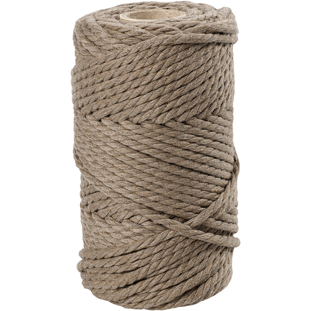 Cordon pour macramé, L : 55 M, d 4 mm, brun clair, 330 gr/ 1 rouleau [HOB-414751]