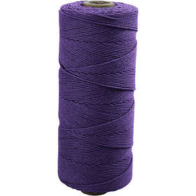Cordon pour macramé, L : 315 M, ép. 1 mm, Qualité fine 12/12, violet, 220 gr/ 1 boule [HOB-41510]