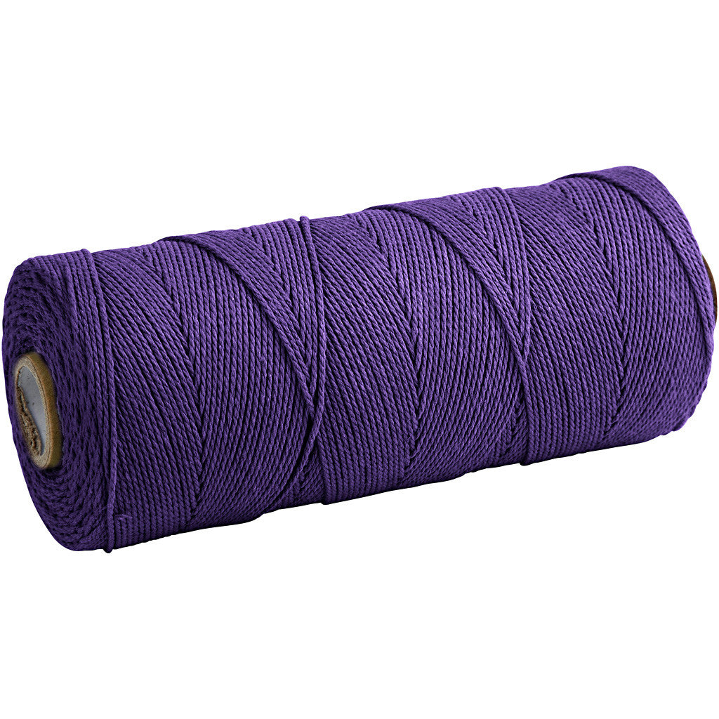 Cordon pour macramé, L : 315 M, ép. 1 mm, Qualité fine 12/12, violet, 220 gr/ 1 boule [HOB-41510]