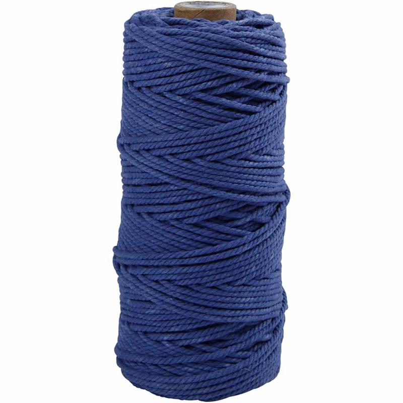Cordon pour macramé, L : 315 M, ép. 1 mm, Qualité fine 12/12, bleu, 220 gr/ 1 boule [HOB-41512]