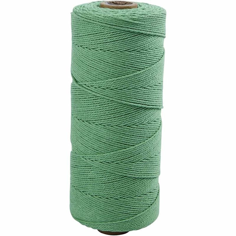 Cordon pour macramé, L : 315 M, ép. 1 mm, Qualité fine 12/12, vert clair, 220 gr/ 1 boule [HOB-41514]