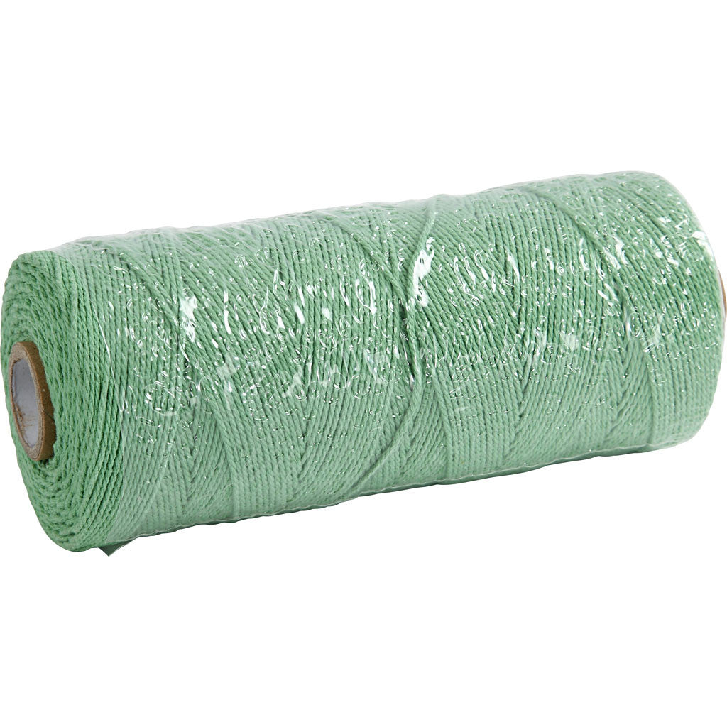 Cordon pour macramé, L : 315 M, ép. 1 mm, Qualité fine 12/12, vert clair, 220 gr/ 1 boule [HOB-41514]