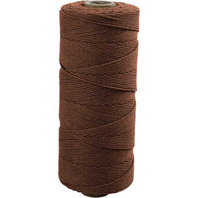 Cordon pour macramé, L : 315 M, ép. 1 mm, Qualité fine 12/12, brun, 220 gr/ 1 boule [HOB-41518]