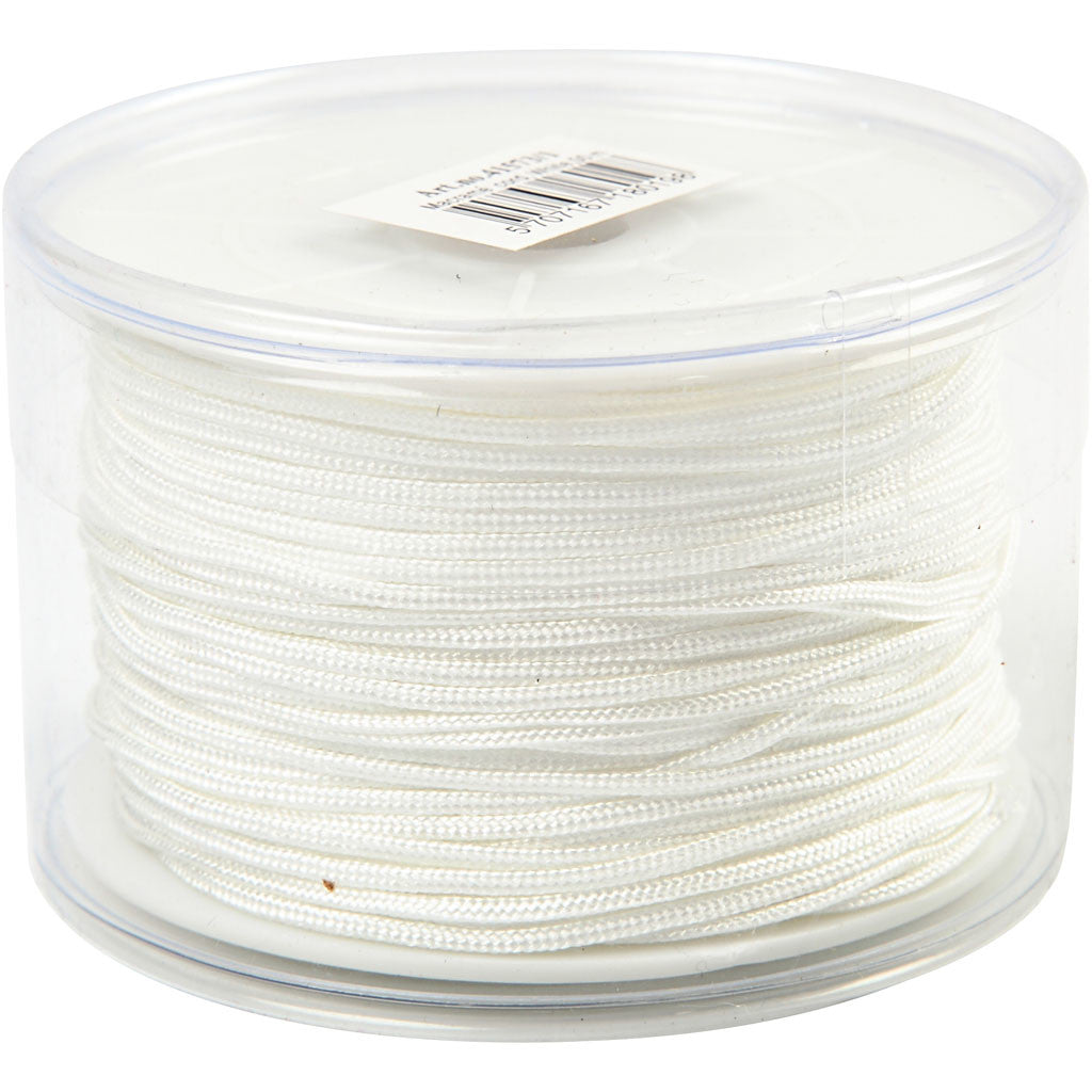 Cordon pour Macramé, ép. 1,8 mm, blanc, 50 m/ 1 rouleau [HOB-41573]