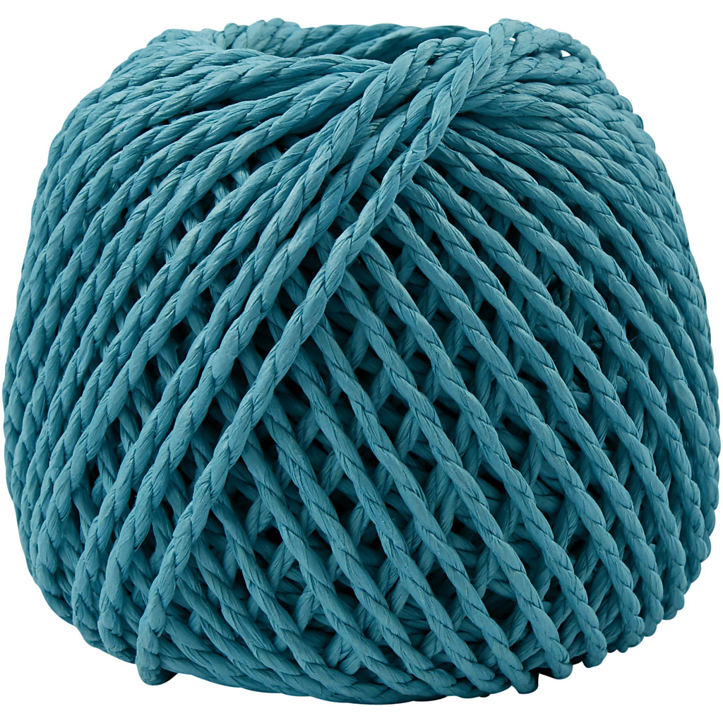 Paper Yarn, thickness 2,5-3 mm, turquoise, 150 g, 40 m/ 1 ball