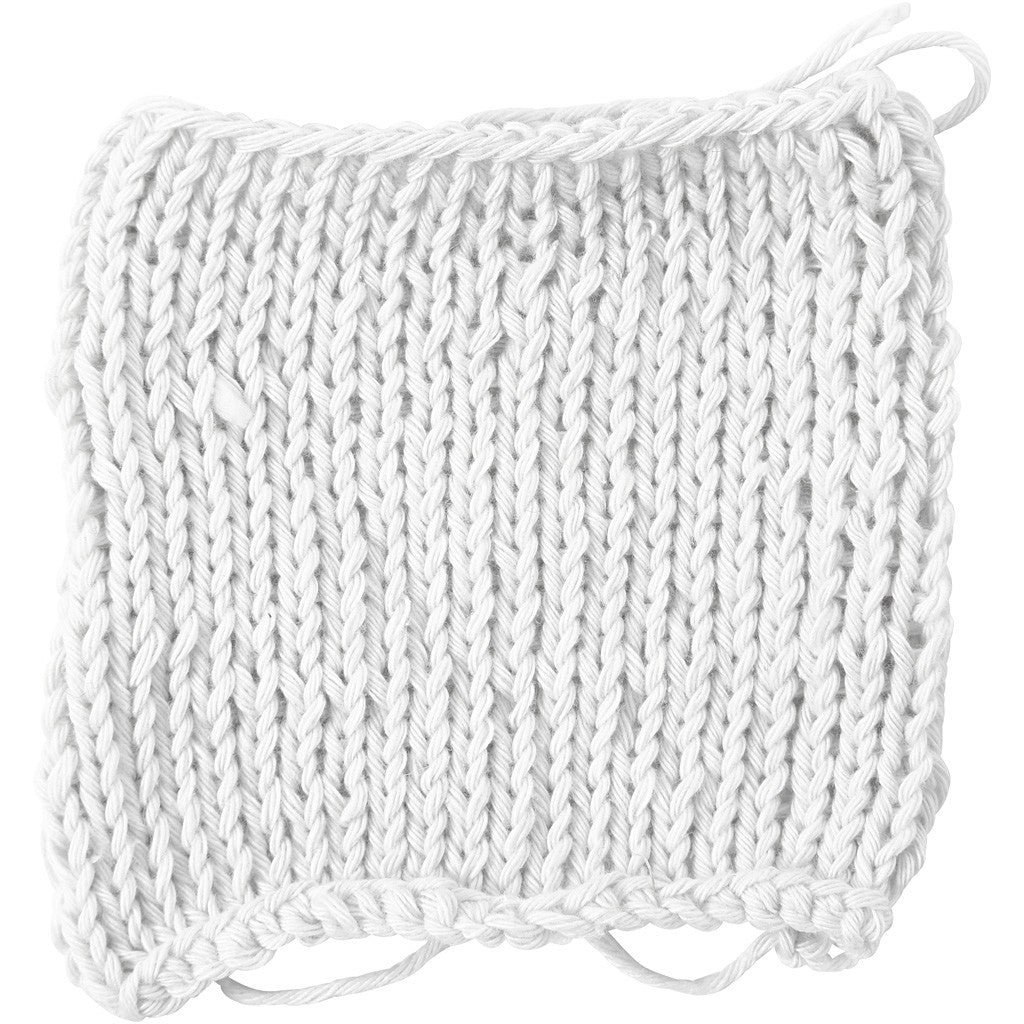 Pelote de fil de coton, dim. 8/8, L : 80-85 M, dim. maxi, blanc, 50 gr/ 1 boule [HOB-421310]
