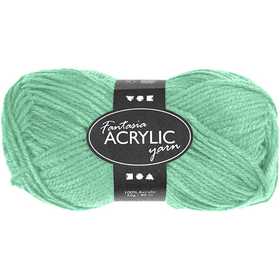 Pelote de laine acrylique Fantasia, L : 80 m, vert menthe, 50gr/ 1 boule [HOB-421803]
