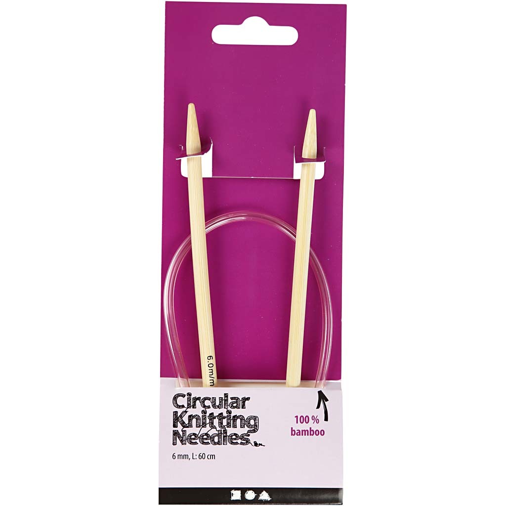 Rond breinaalden, L: 60 cm, afm 6 mm, 1 stuk [HOB-42275]