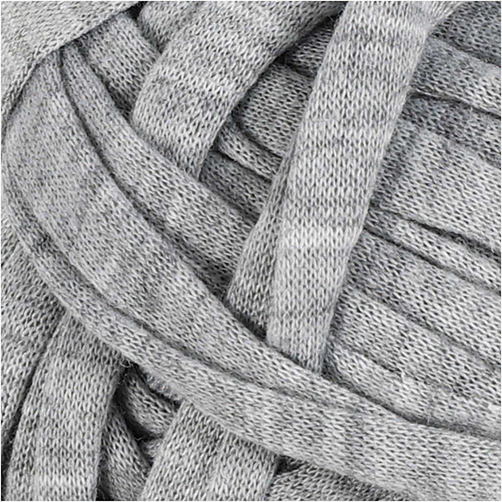 Pelote de Fil Spaghetti, L : 35 M, ca. 10 mm, gris, 100 gr/ 1 boule [HOB-42408]