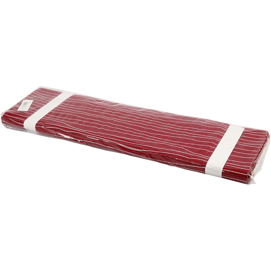Stof, B: 145 cm, 140 gr, rood/wit, 10 m/ 1 rol [HOB-44319]