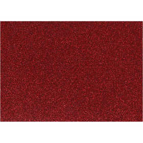 Opstrijkfolie, A5, vel 148x210 mm, glitter, rood, 1 vel [HOB-44331]