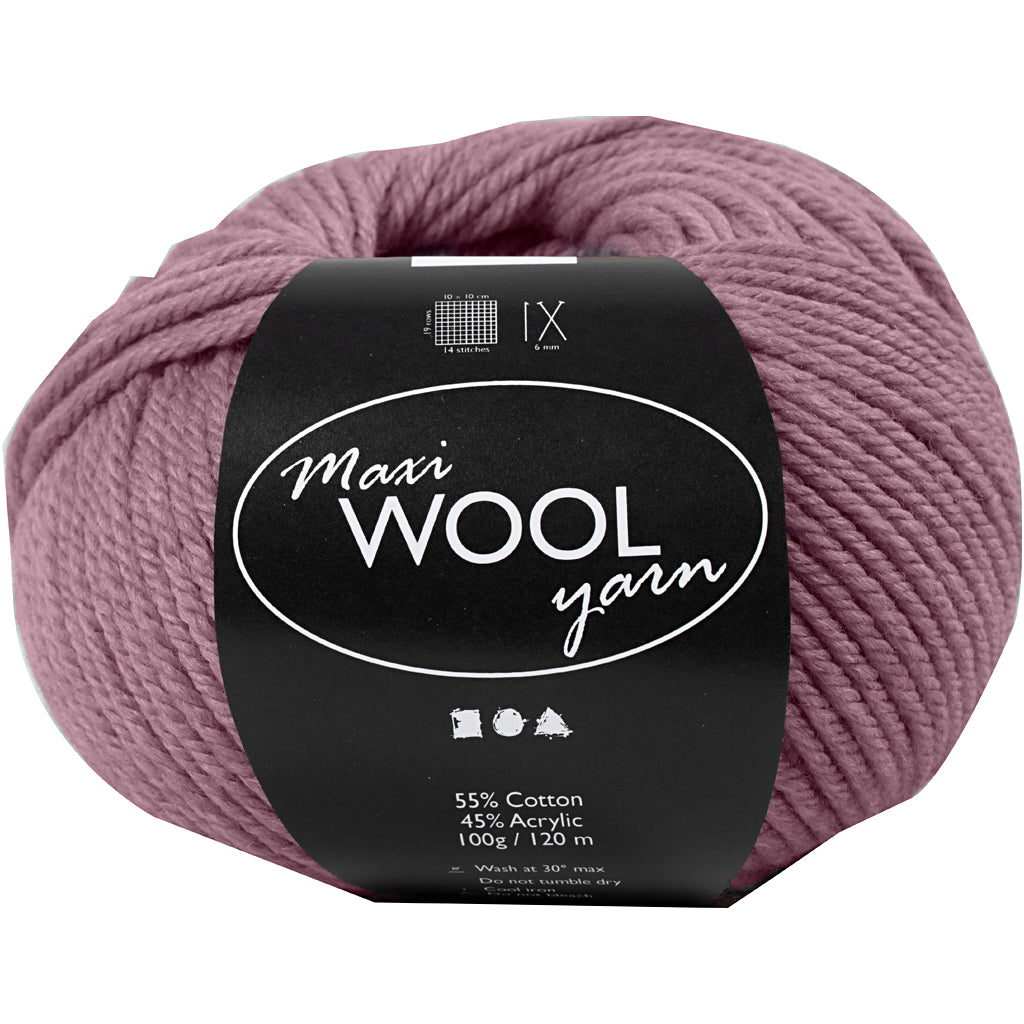 Wool Yarn, L: 125 M, lavender, 100 g/ 1 ball